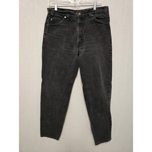 Levi's 90s Made in USA Tapered Black Denim Pants 550 Black 34x32 Orange‎ Tab